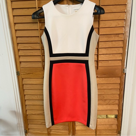 Calvin Klein Red and White Midi Dress - Picture 11 of 11
